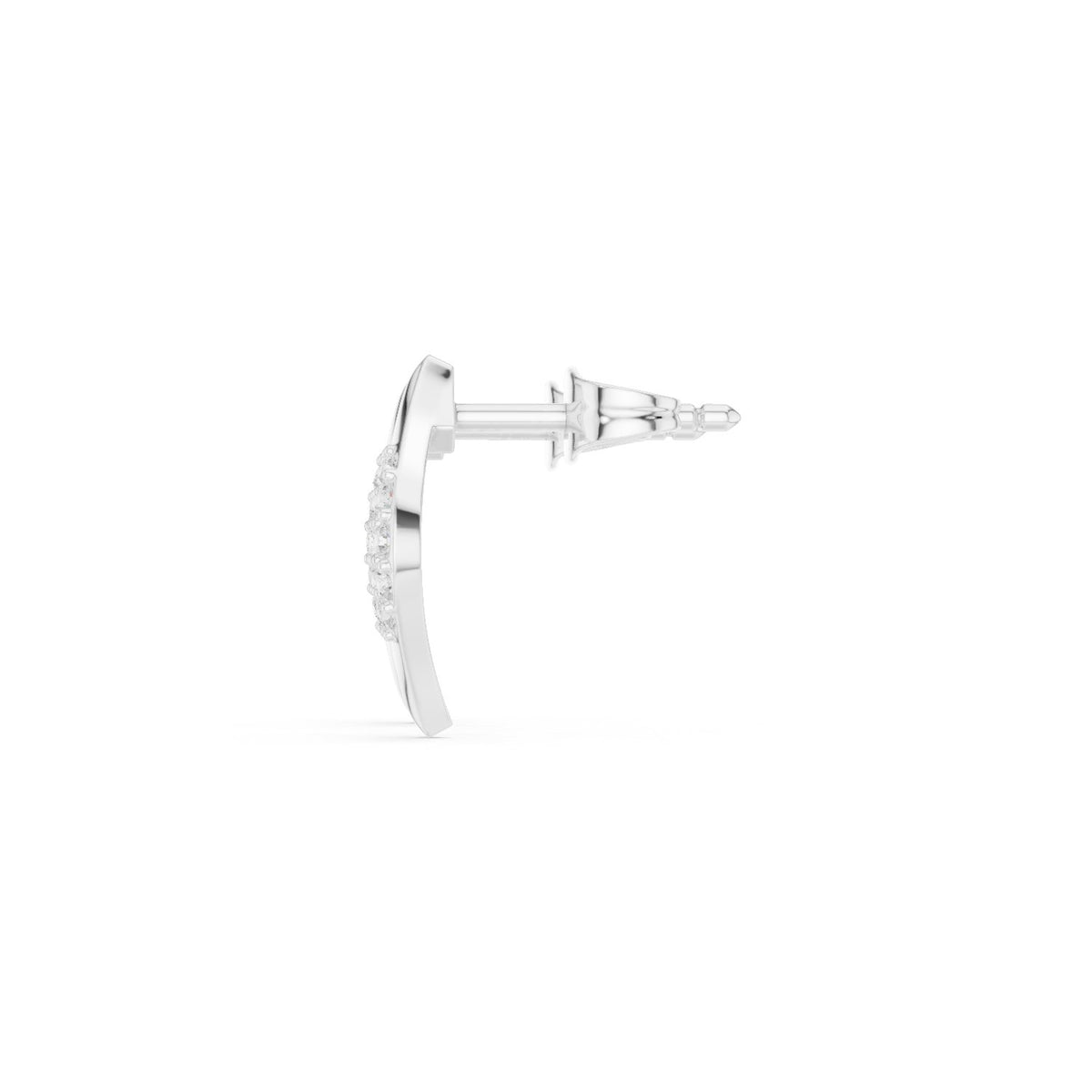 Lotus Shield Pave Diamond Stud Earrings