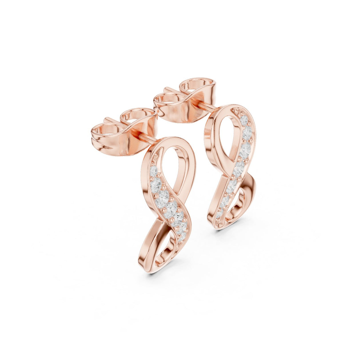 Infinity Pave Diamond Drop Stud Earrings