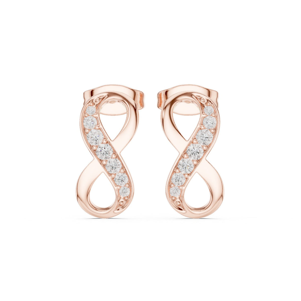 أقراط ألماس باڤيه إنفينيتي متدلّية in Rose Gold - VYKA Diamonds