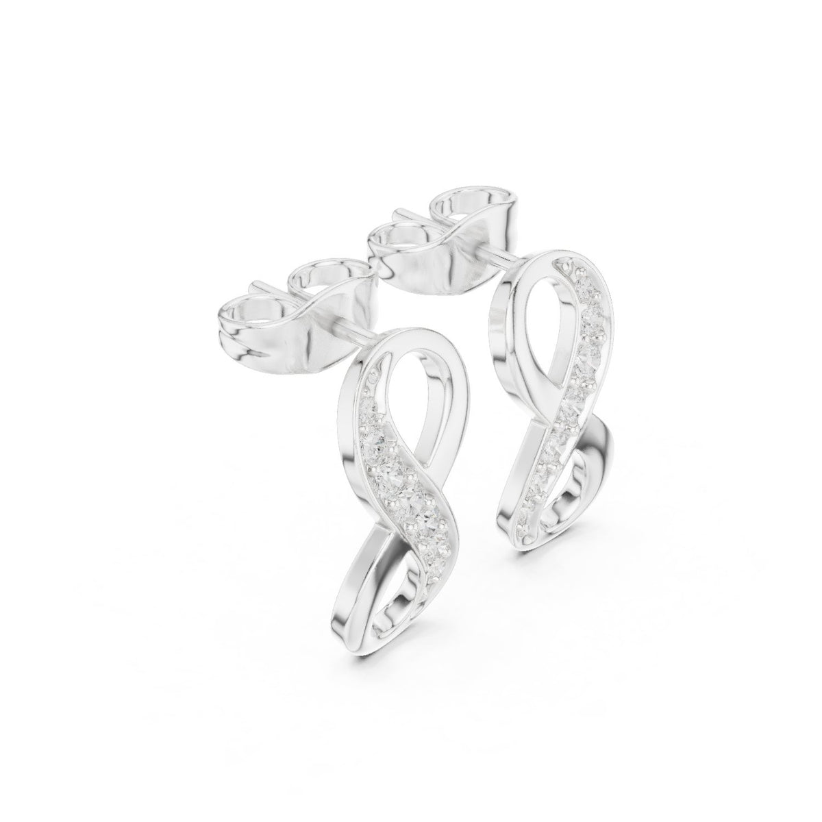 Infinity Pave Diamond Drop Stud Earrings