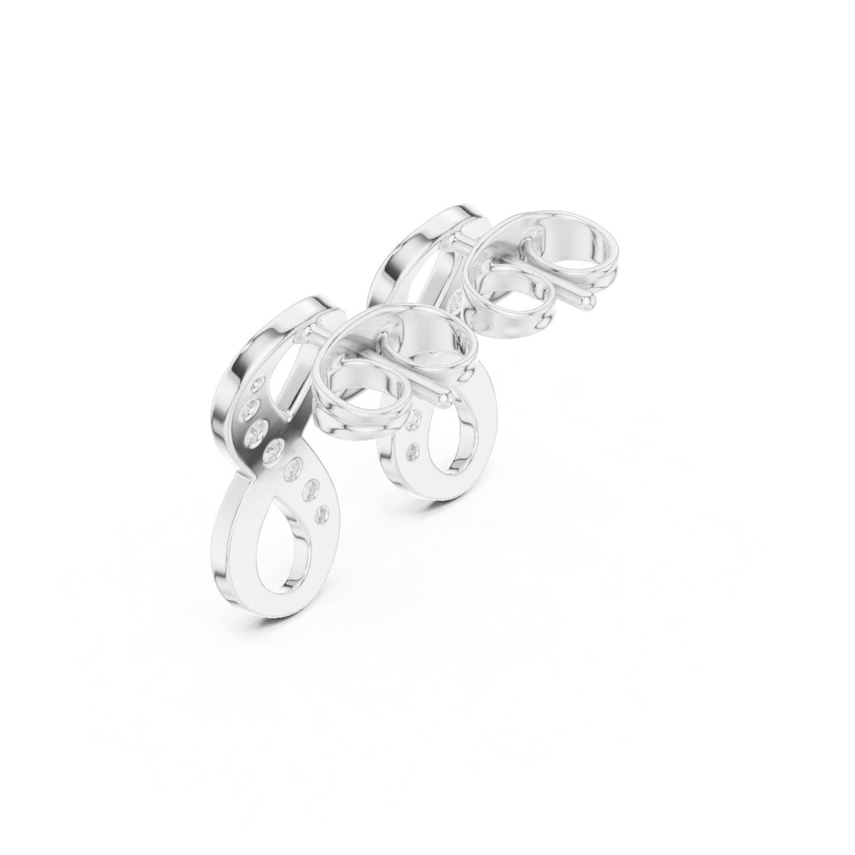 Infinity Pave Diamond Drop Stud Earrings