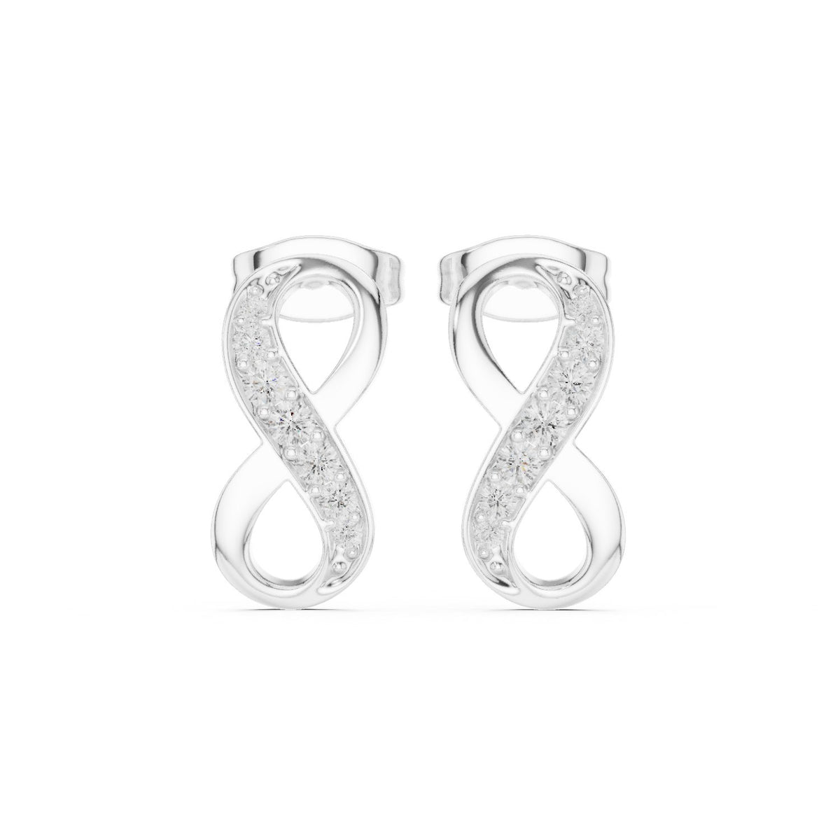 Infinity Pave Diamond Drop Stud Earrings