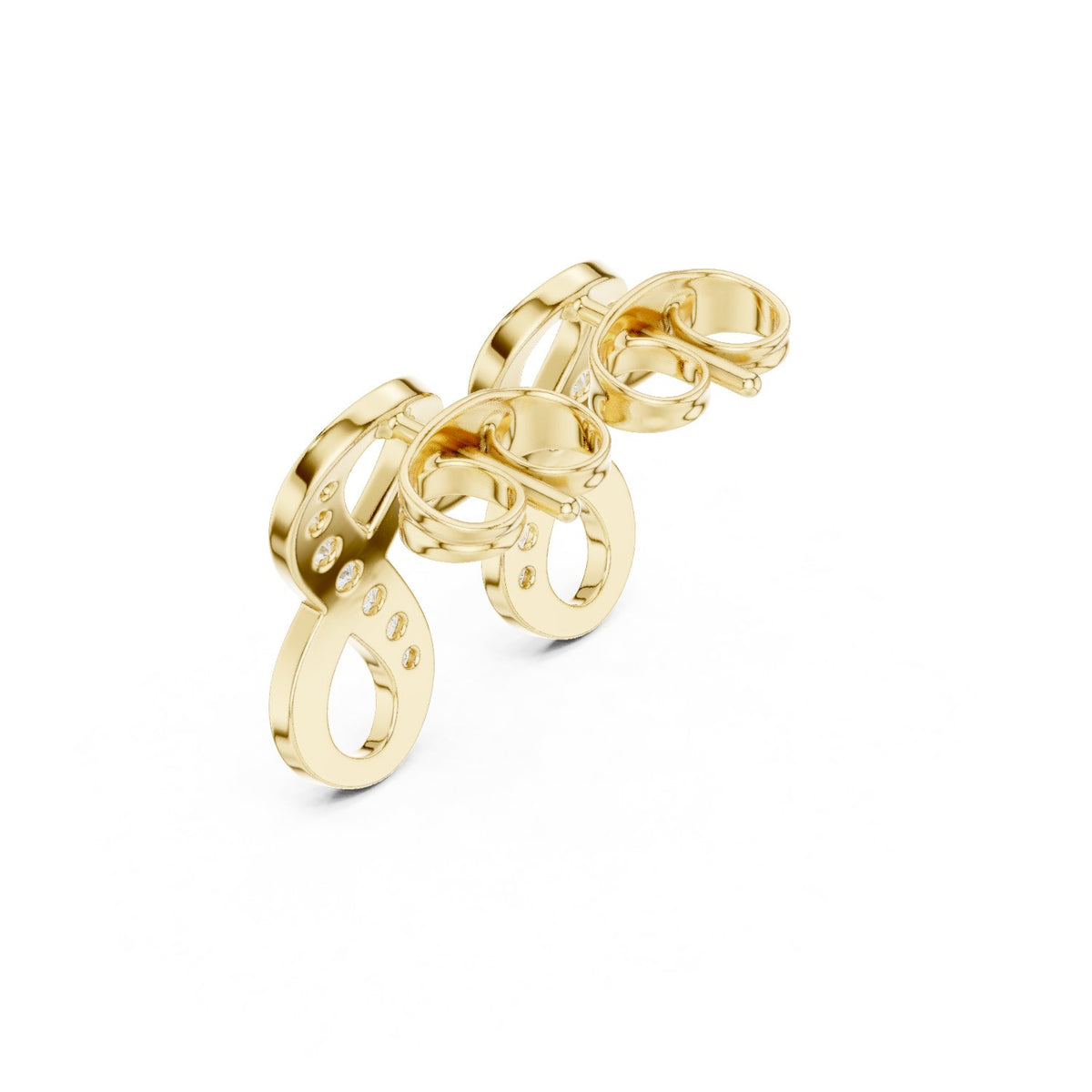 Infinity Pave Diamond Drop Stud Earrings