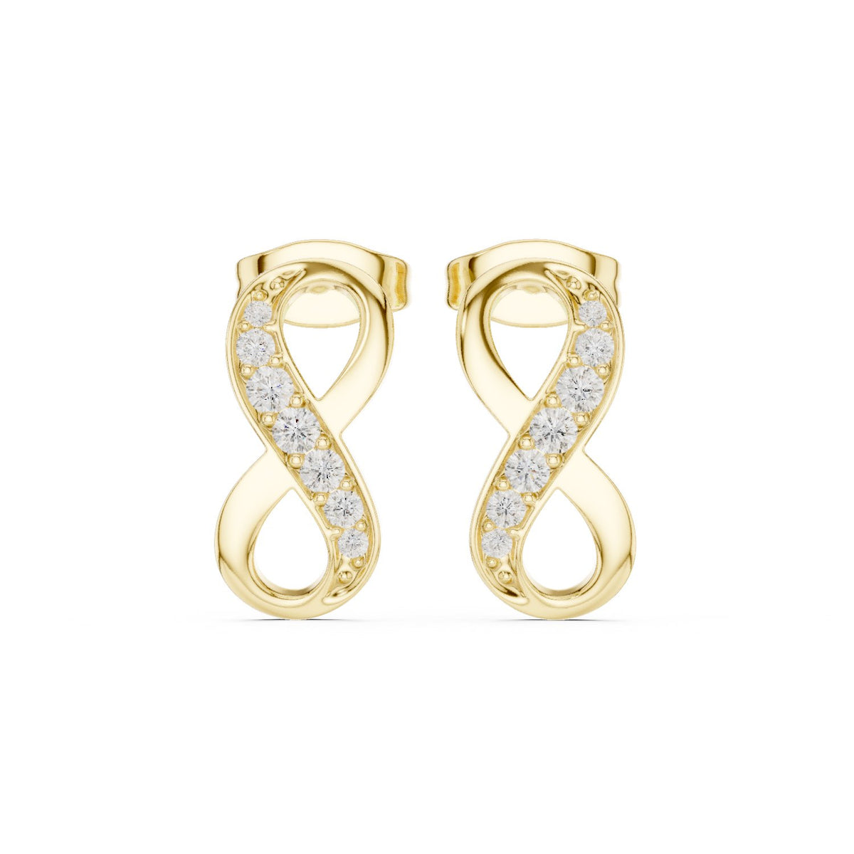أقراط ألماس باڤيه إنفينيتي متدلّية in Yellow Gold - VYKA Diamonds