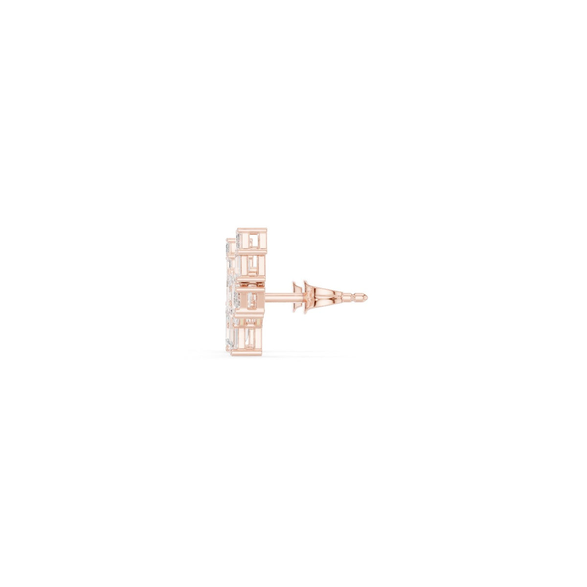 أقراط صاعدة بألماس إمرلد in Rose Gold - VYKA Diamonds