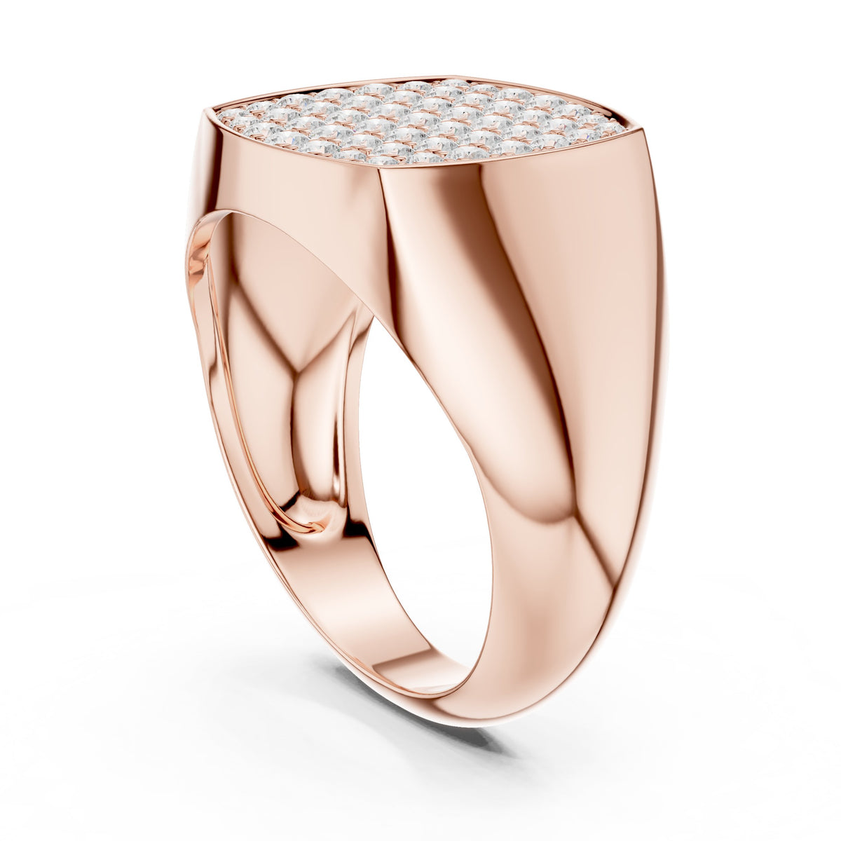 Pavé Cushion Signet Men's Ring