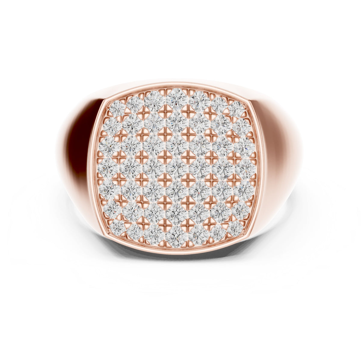 Pavé Cushion Signet Men's Ring