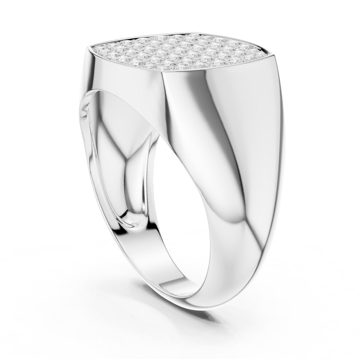 Pavé Cushion Signet Men's Ring