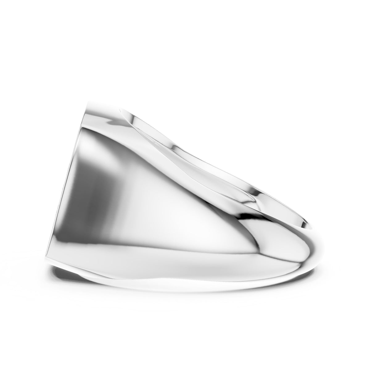 Pavé Cushion Signet Men's Ring in White Gold - VYKA Diamonds