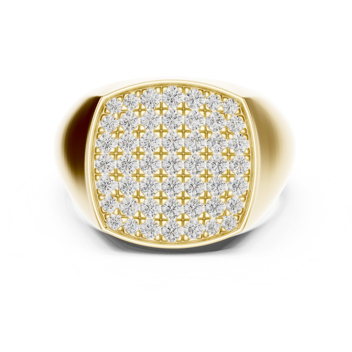 Pavé Cushion Signet Men's Ring