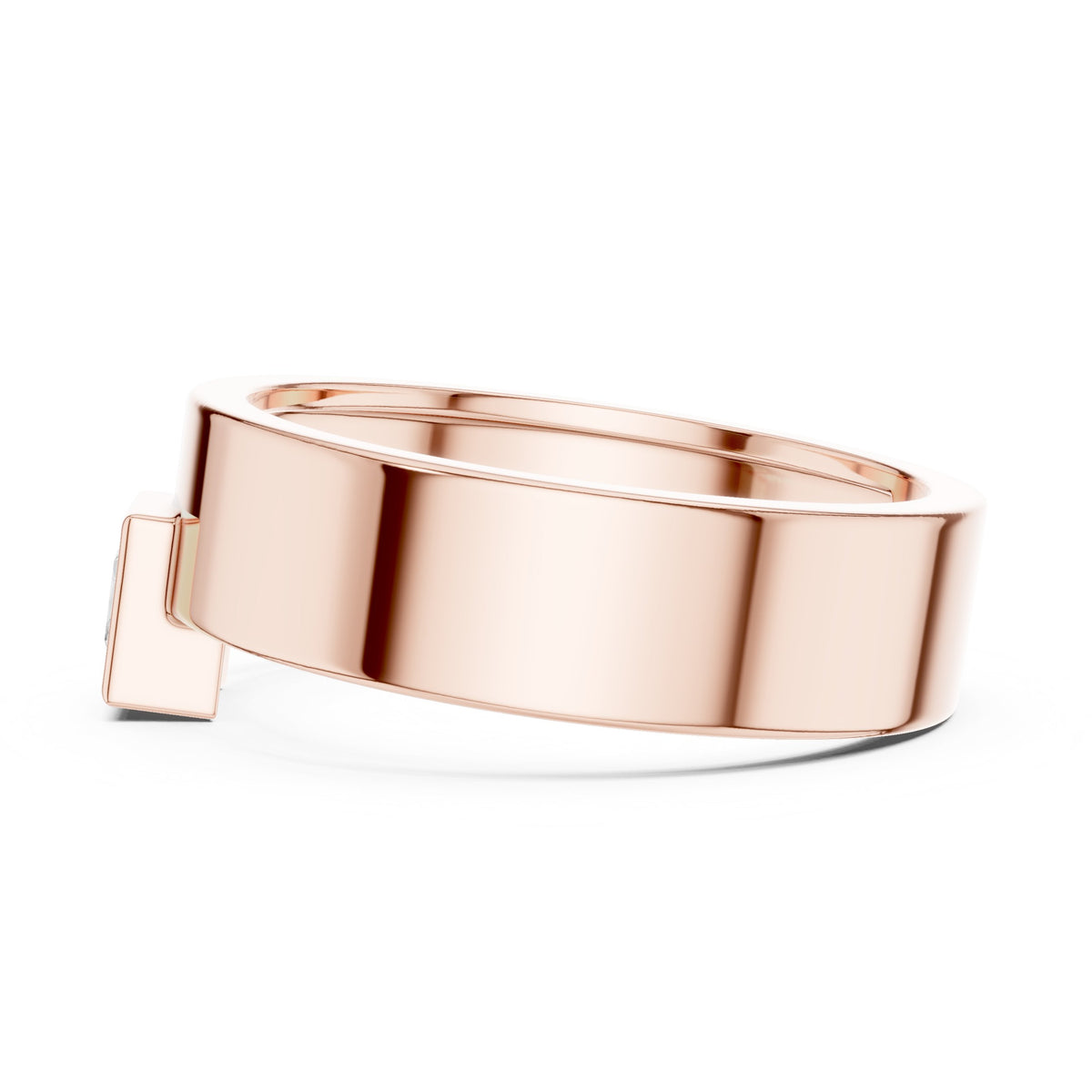 Princess Diamond Bezel Men's Band in Rose Gold - VYKA Diamonds