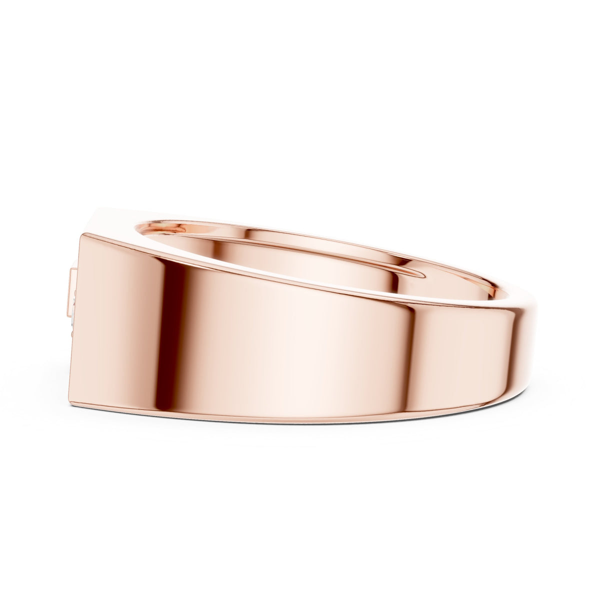 Plate Signet Pavé Men's Ring in Rose Gold - VYKA Diamonds