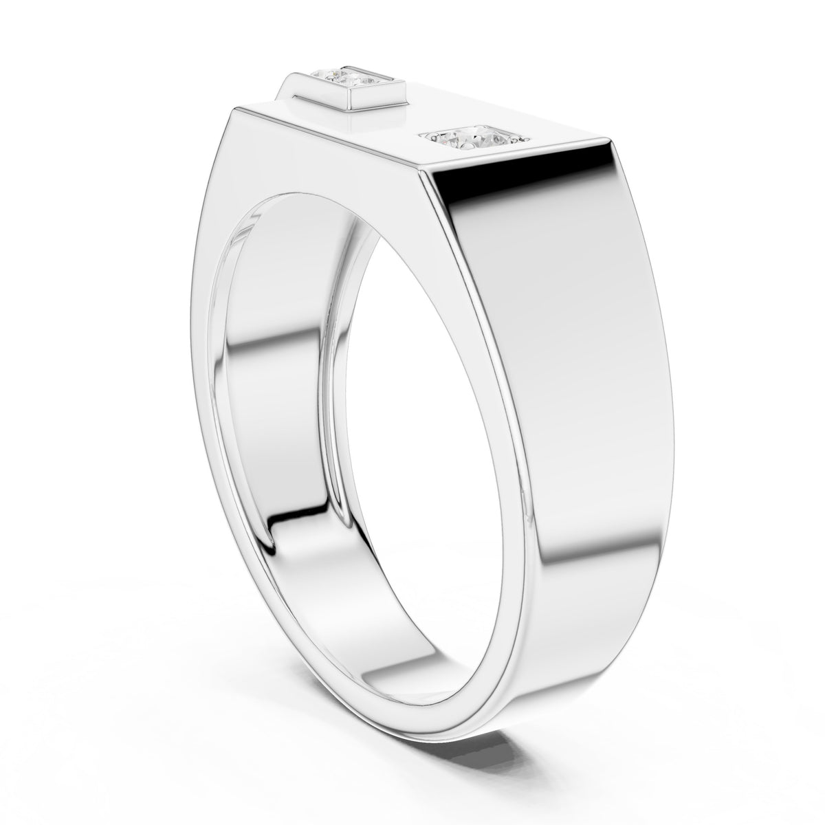 Plate Signet Pavé Men's Ring
