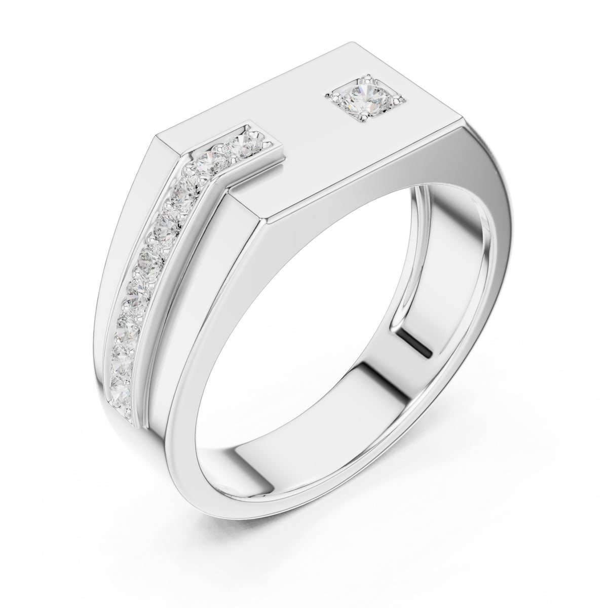 Plate Signet Pavé Men's Ring