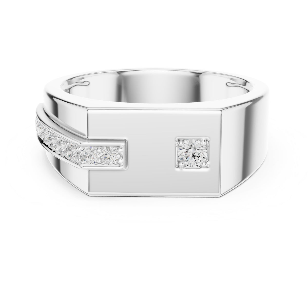 Plate Signet Pavé Men's Ring