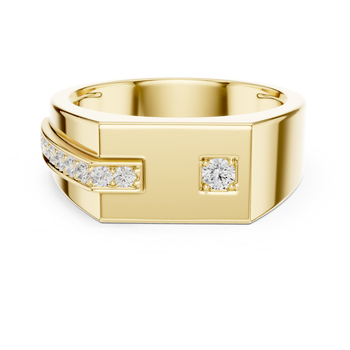 Plate Signet Pavé Men's Ring