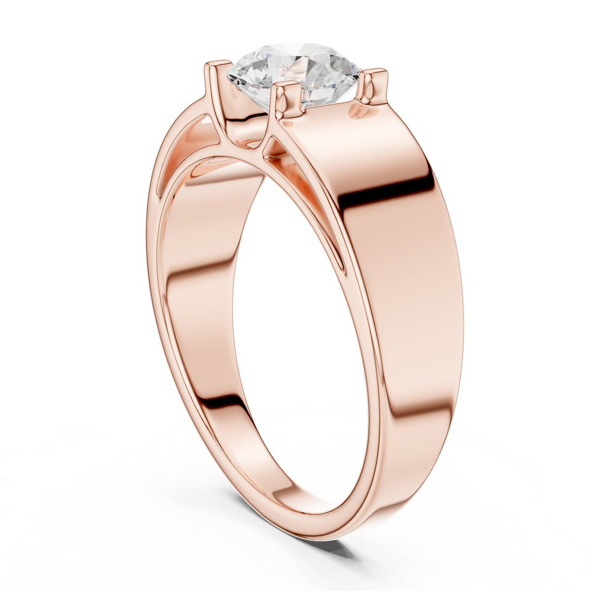 Round Diamond Collet Men's Solitaire