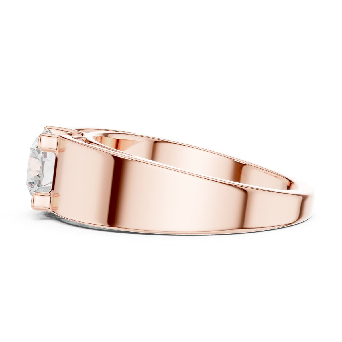 Round Diamond Collet Men's Solitaire