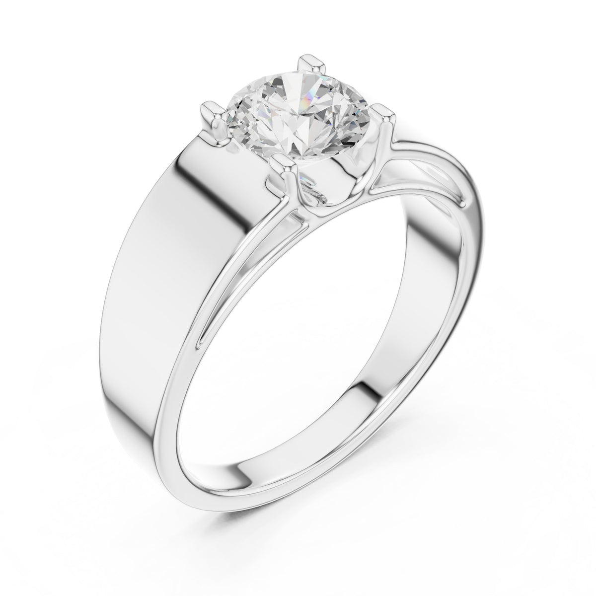 Round Diamond Collet Men's Solitaire