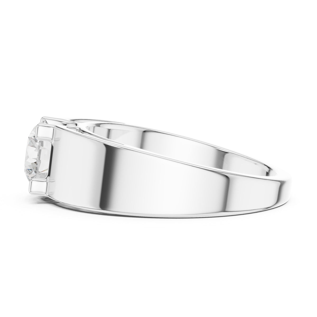 Round Diamond Collet Men's Solitaire