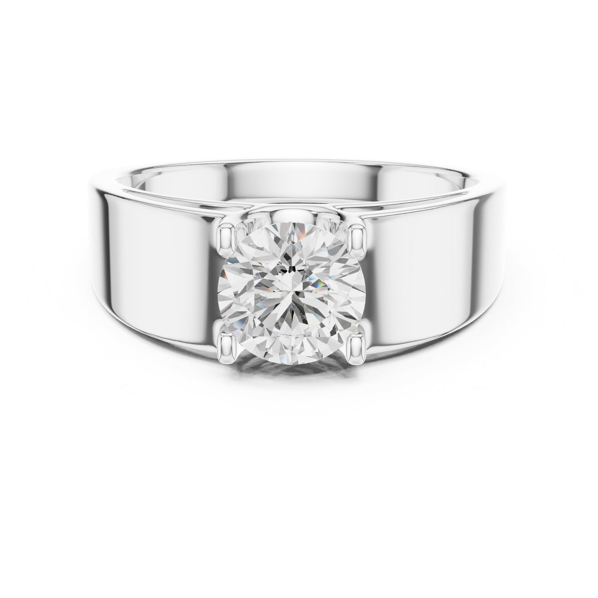 Round Diamond Collet Men's Solitaire
