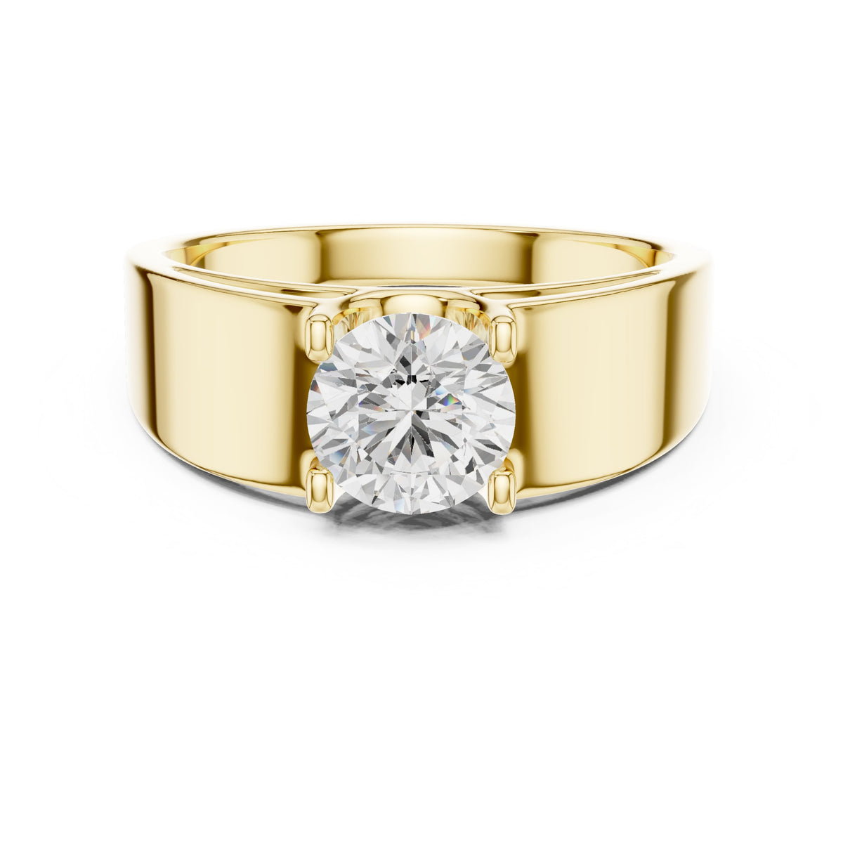 Round Diamond Collet Men's Solitaire