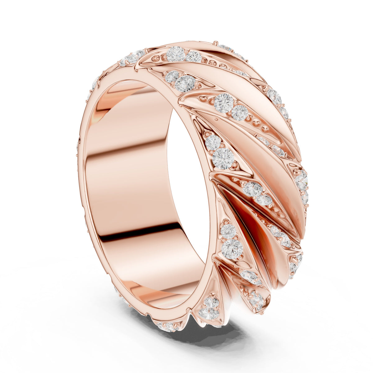 Twisted Pavé Men's Diamond Band
