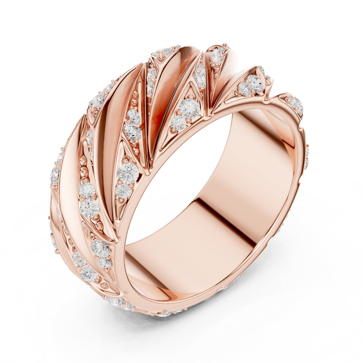 Twisted Pavé Men's Diamond Band