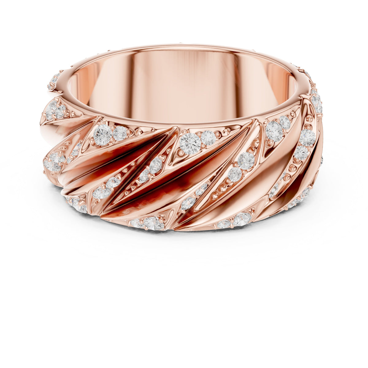 Twisted Pavé Men's Diamond Band