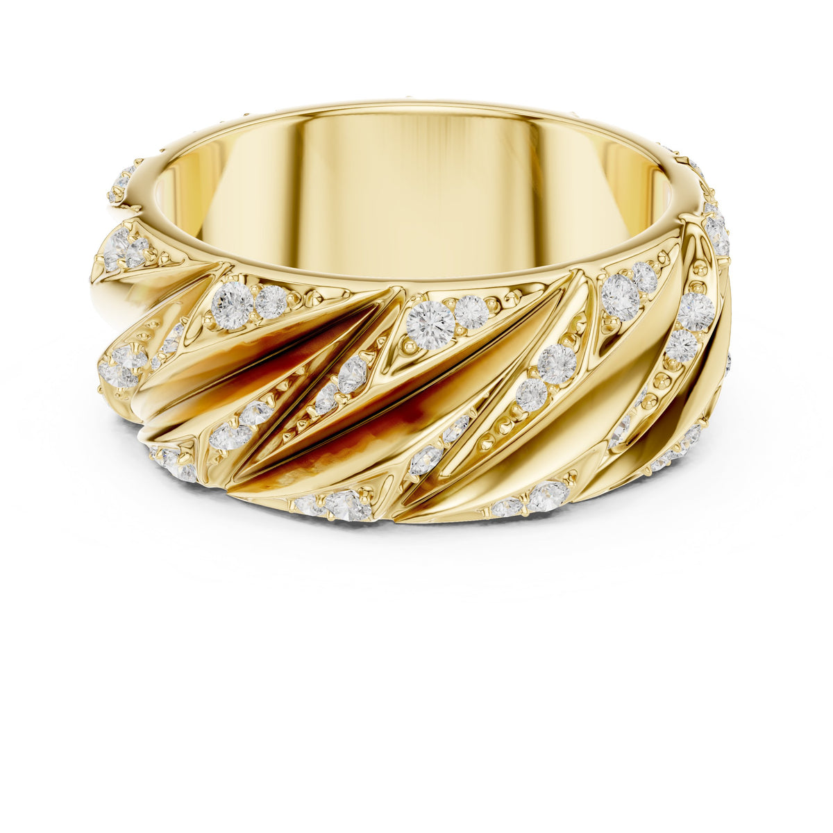 Twisted Pavé Men's Diamond Band