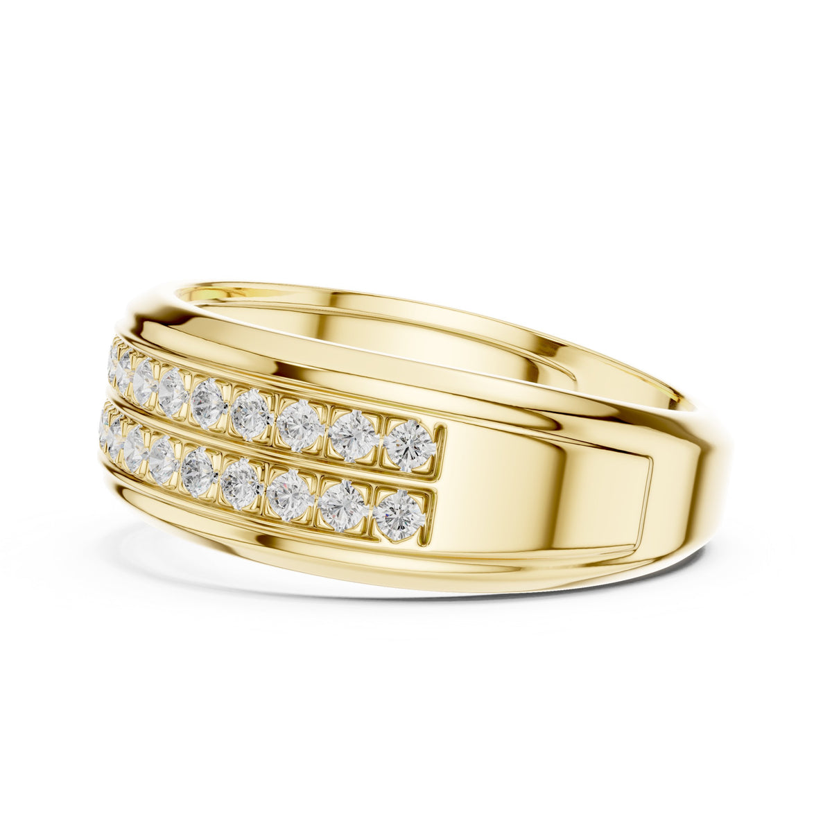 Three Row Pavé Men's Diamond Band