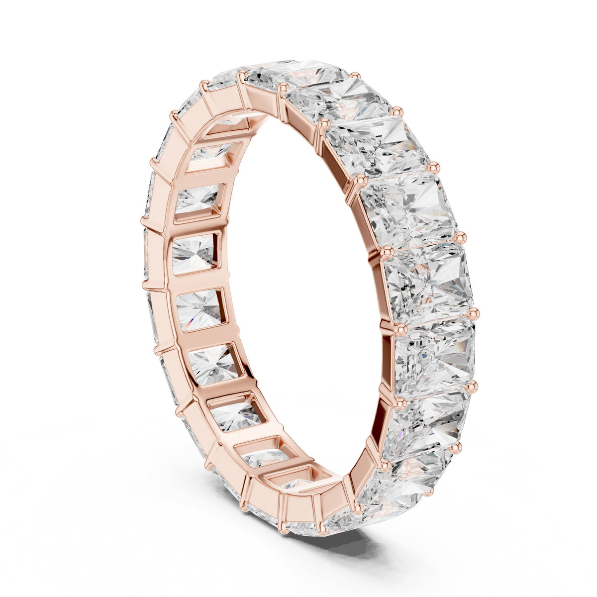 Radiant Cut Diamond Eternity Band in Rose Gold - VYKA Diamonds