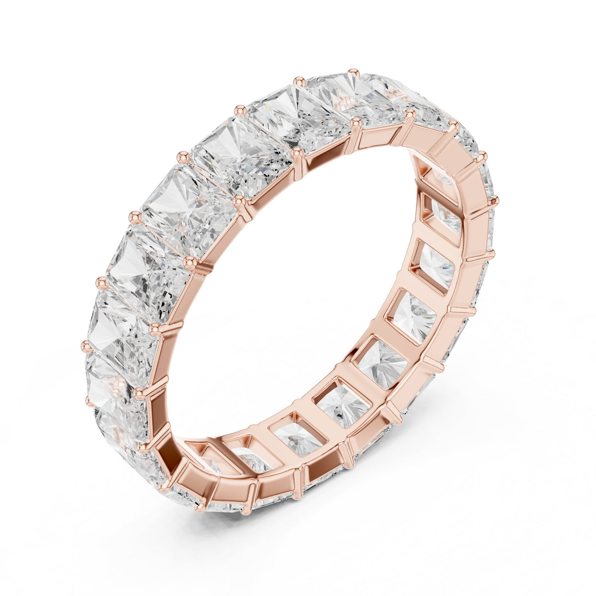 Radiant Cut Diamond Eternity Band in Rose Gold - VYKA Diamonds