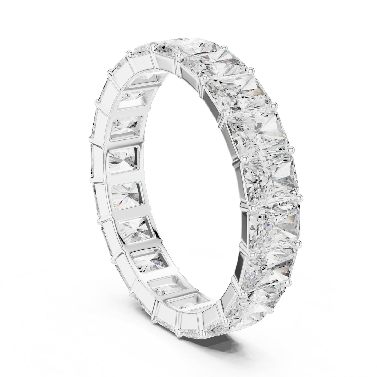 Radiant Cut Diamond Eternity Band in White Gold - VYKA Diamonds