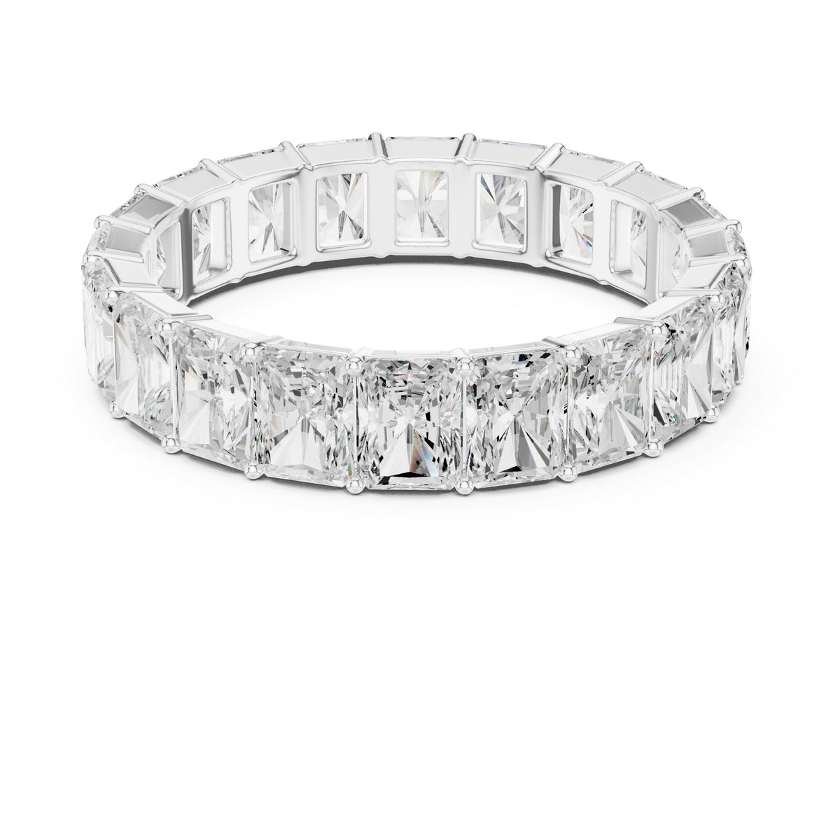 Radiant Cut Diamond Eternity Band in White Gold - VYKA Diamonds