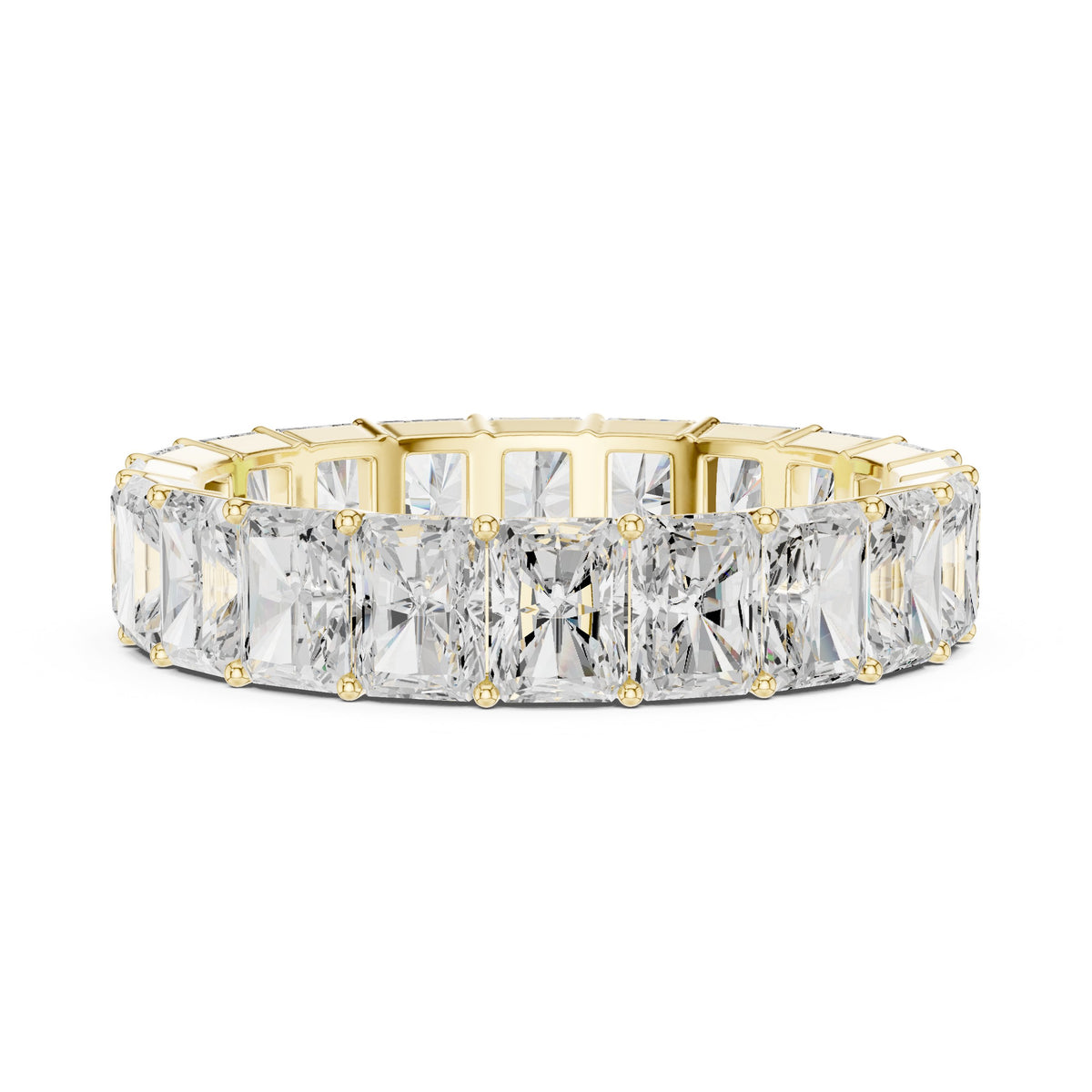 Radiant Cut Diamond Eternity Band in Yellow Gold - VYKA Diamonds