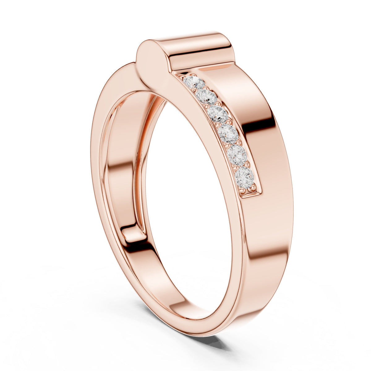 Gold Bar Pavé Men's Band