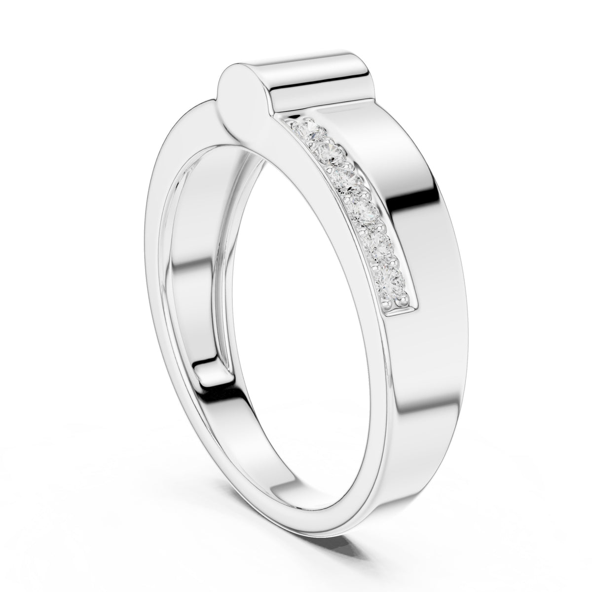 Gold Bar Pavé Men's Band