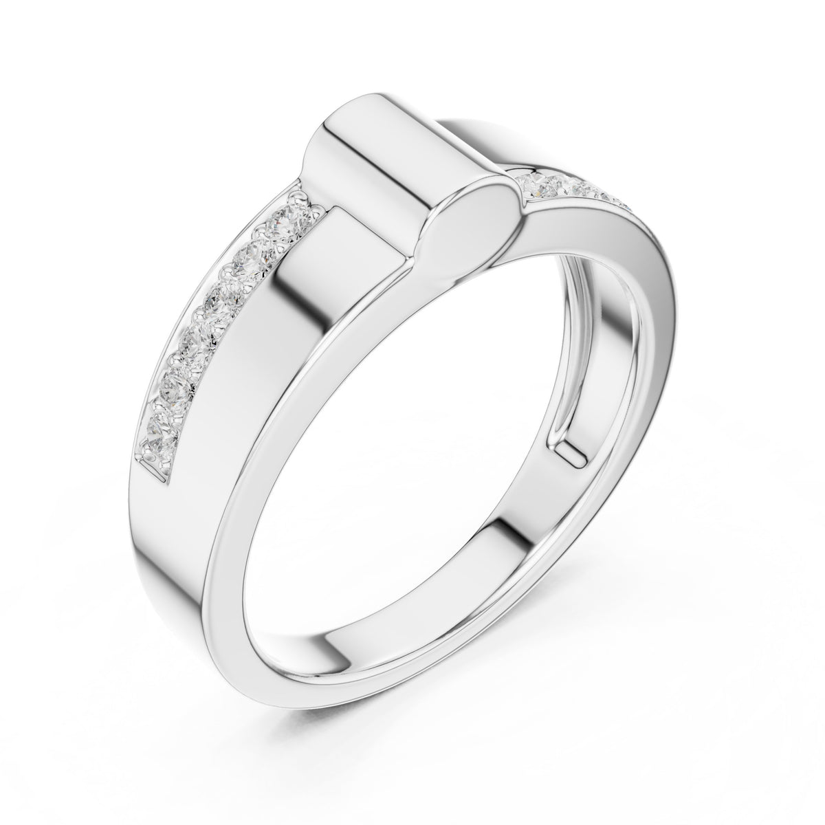 Gold Bar Pavé Men's Band