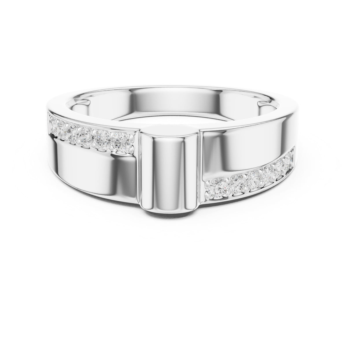 Gold Bar Pavé Men's Band