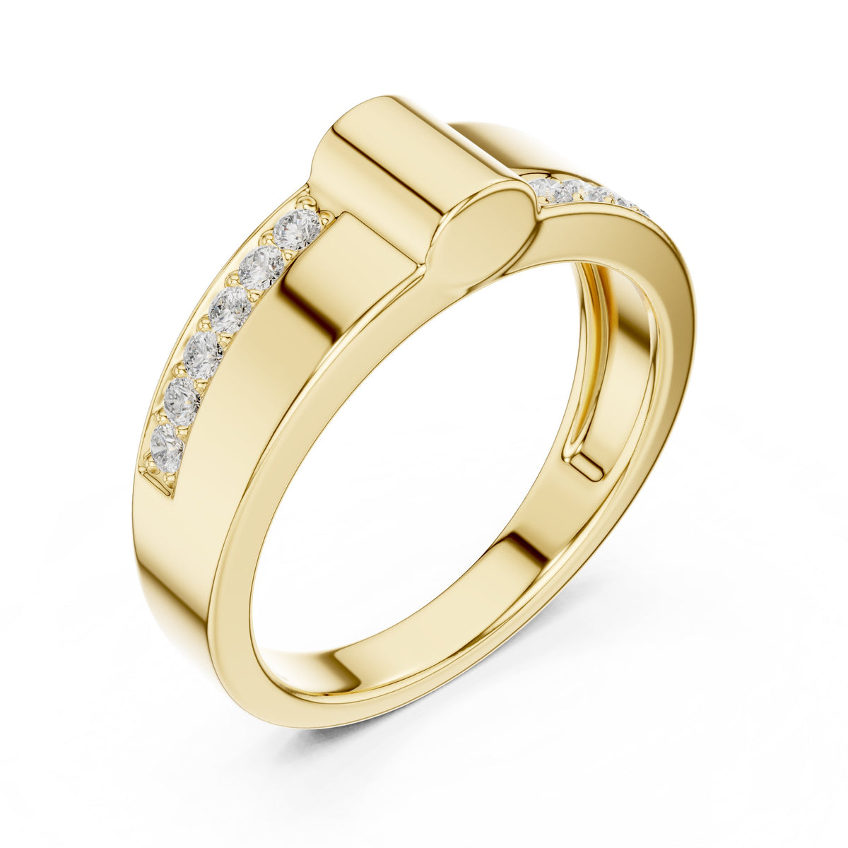 Gold Bar Pavé Men's Band