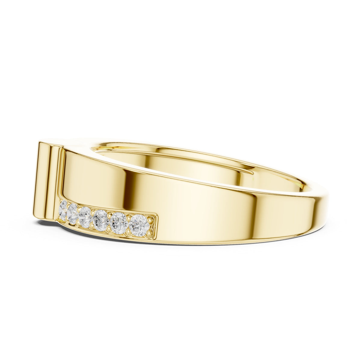Gold Bar Pavé Men's Band
