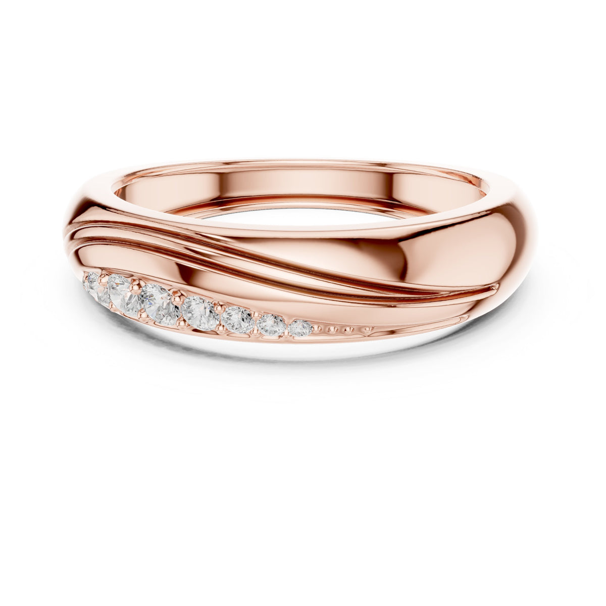 Wave Pavé Diamond Band