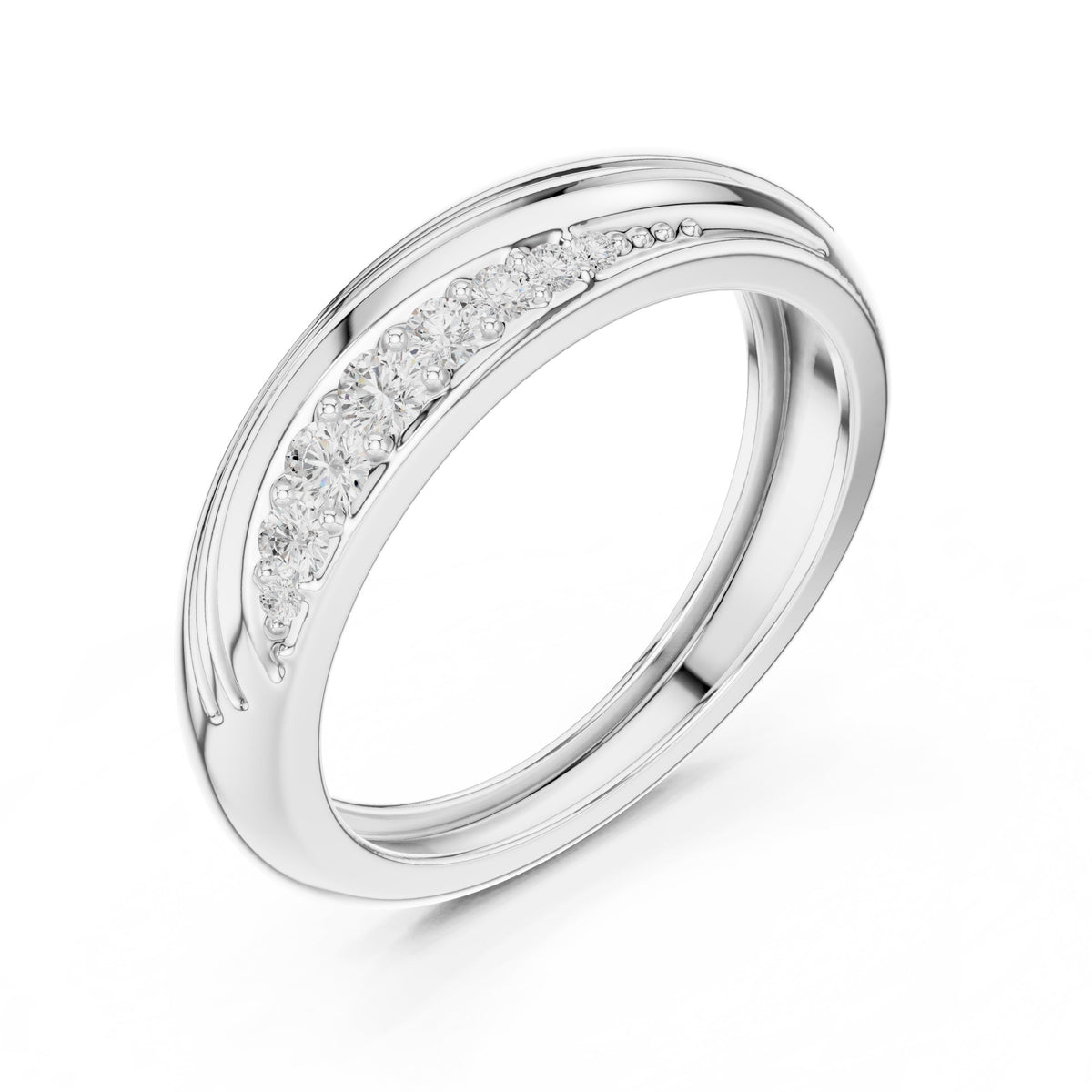 Wave Pavé Diamond Band