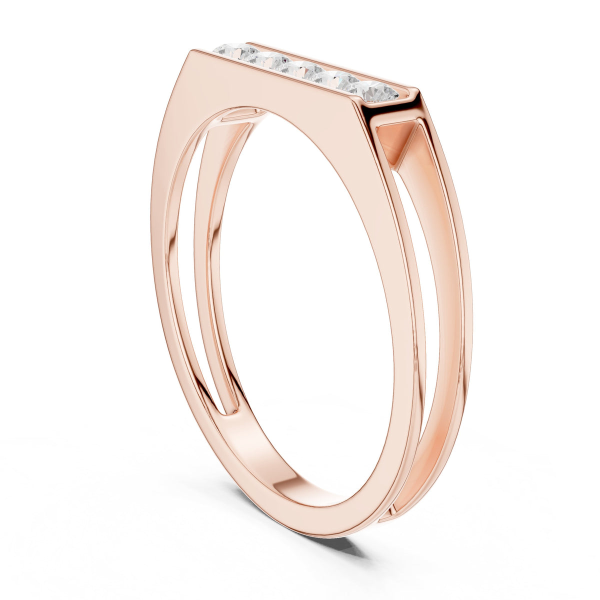 Raised Channel Men's Diamond Band