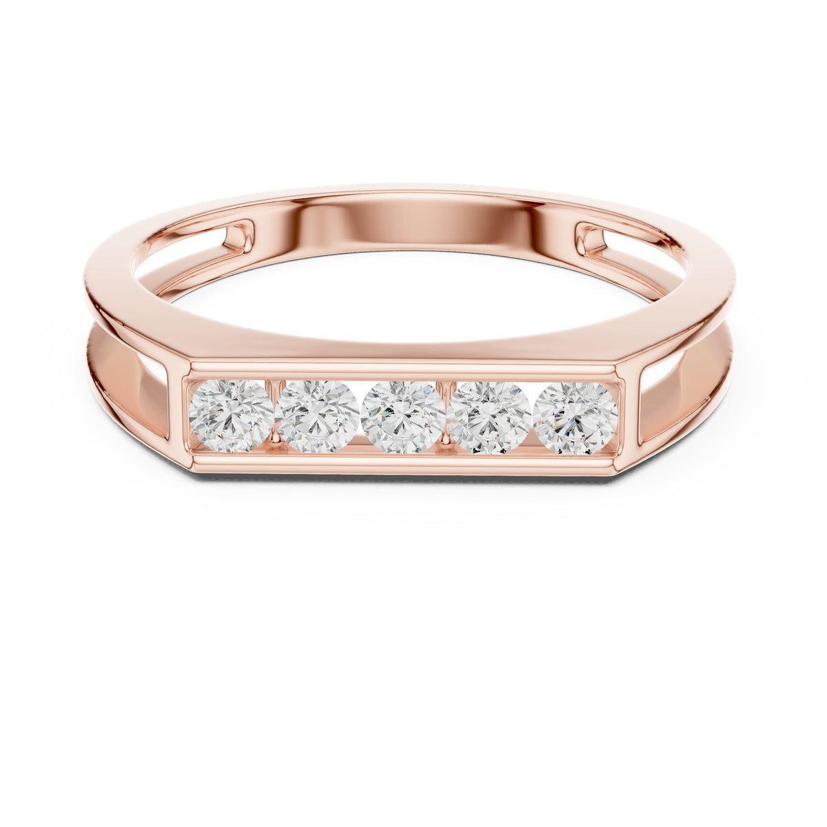Raised Channel Men's Diamond Band