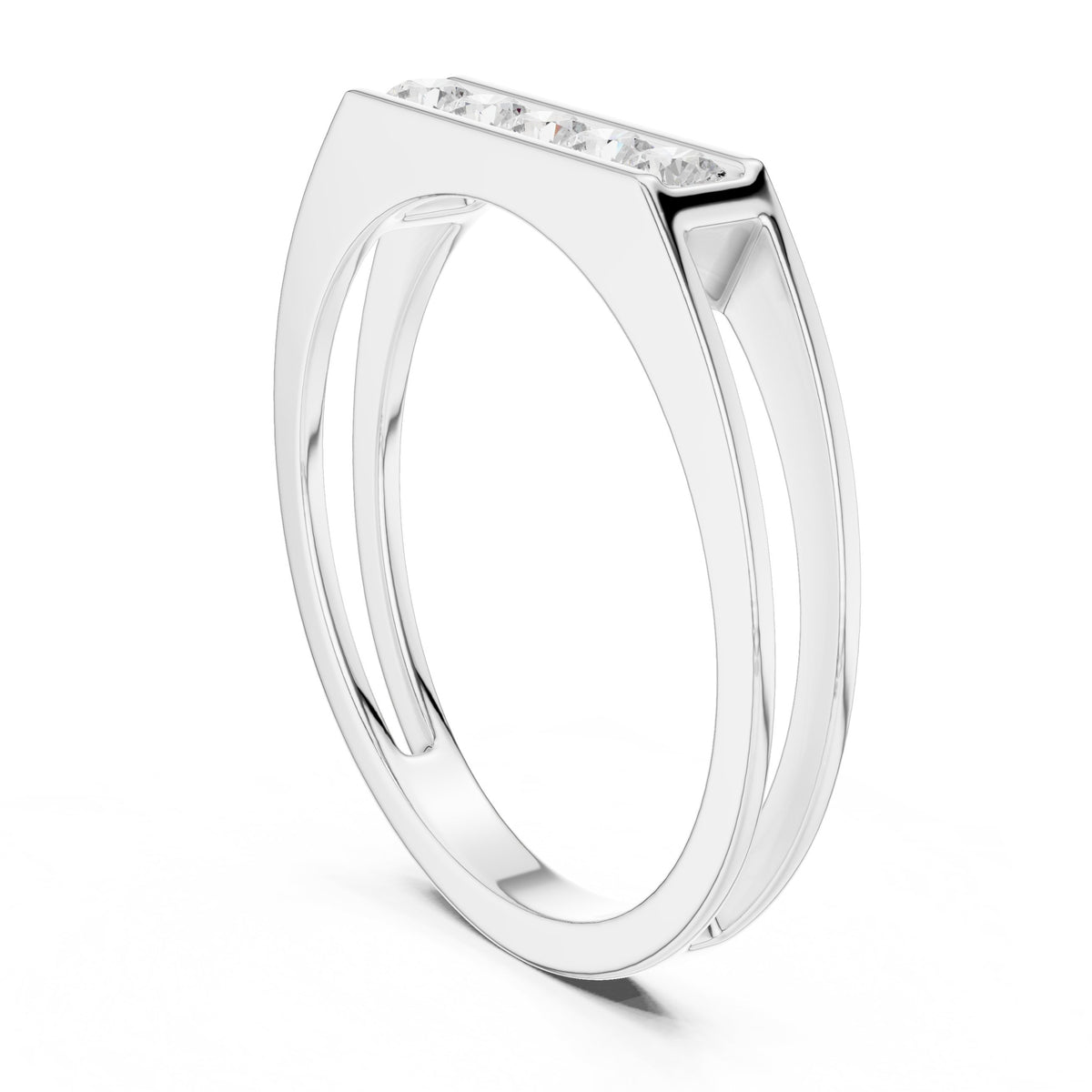 Raised Channel Men's Diamond Band