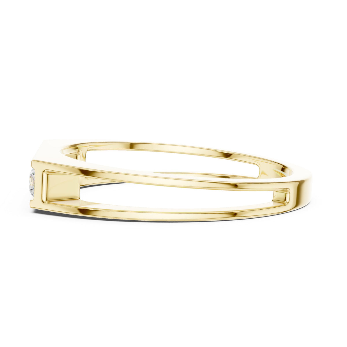 Raised Channel Men's Diamond Band