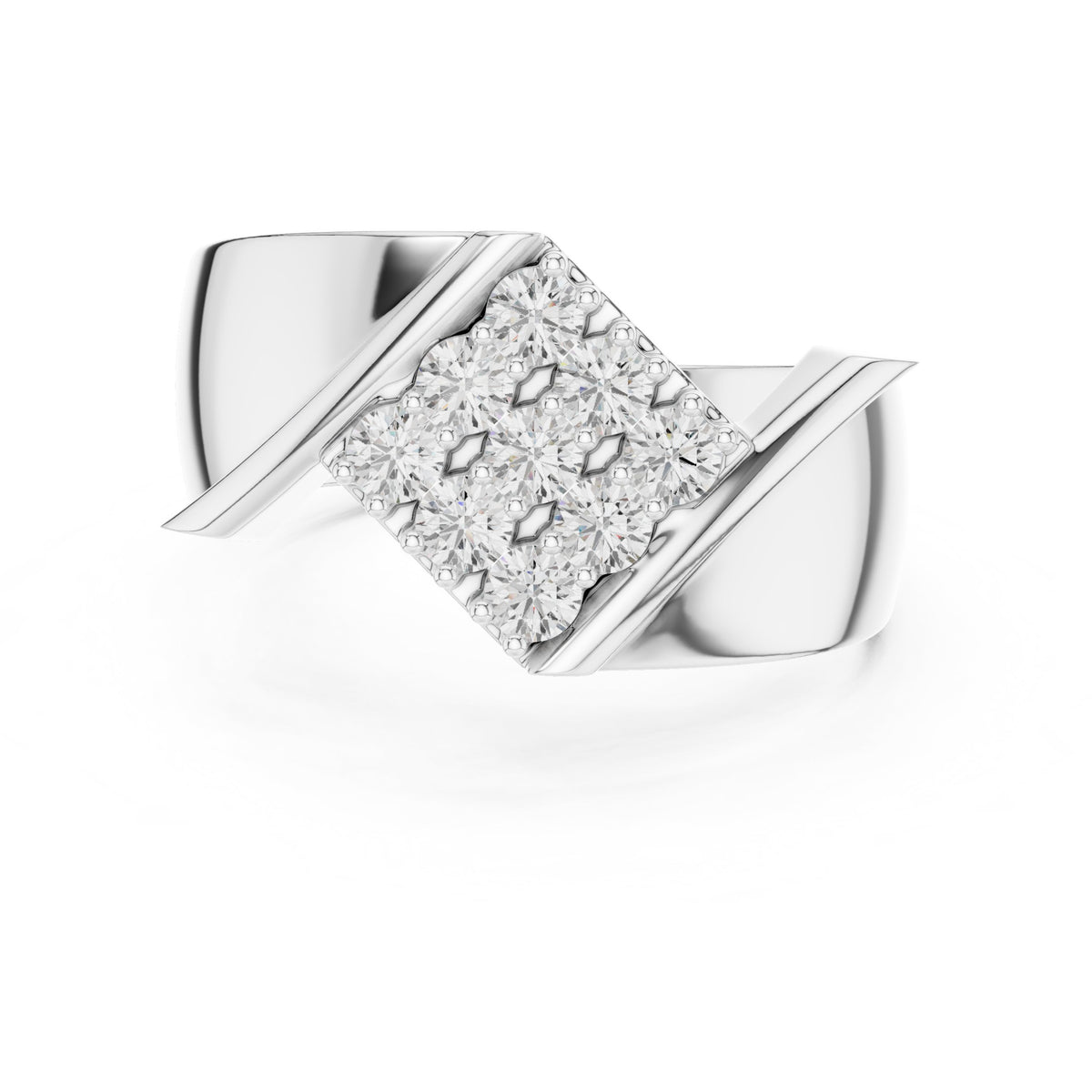 Diagonal Pavé Statement Men's Ring