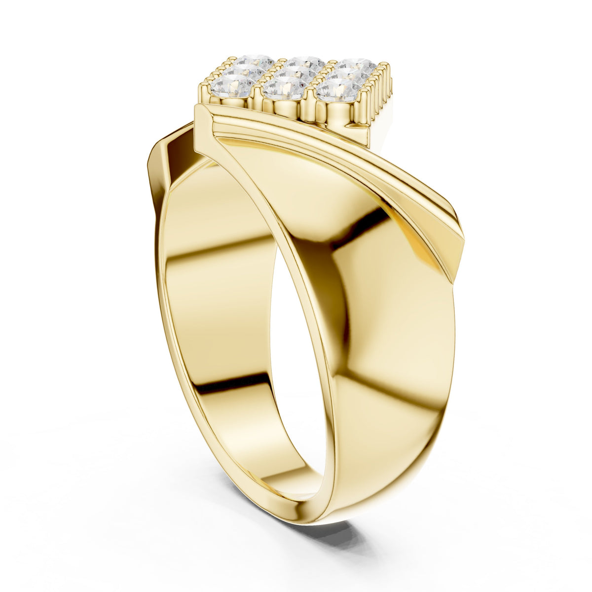 Diagonal Pavé Statement Men's Ring